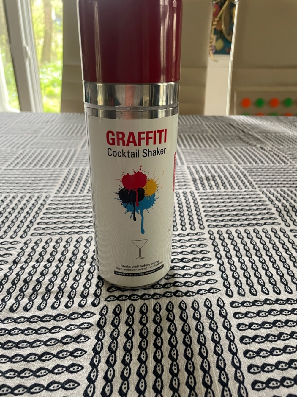 Raffi Red and Silver Graffiti Cocktail Shaker